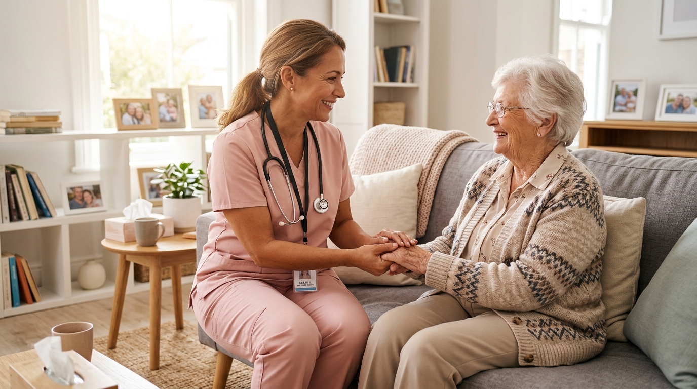 Shraya Care nurse caring for patient at home in Varanasi